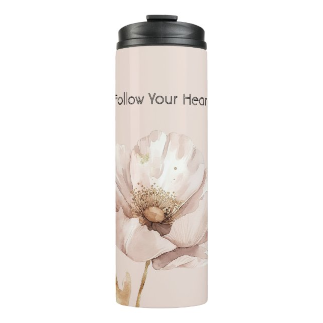 Bouteilles Isothermes Fleur de blush crème rose (Devant)