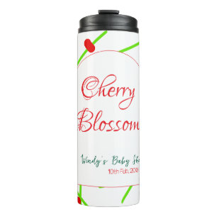 Bouteilles Isothermes Fleur de cerisier en forme d'arche rouge vert baby