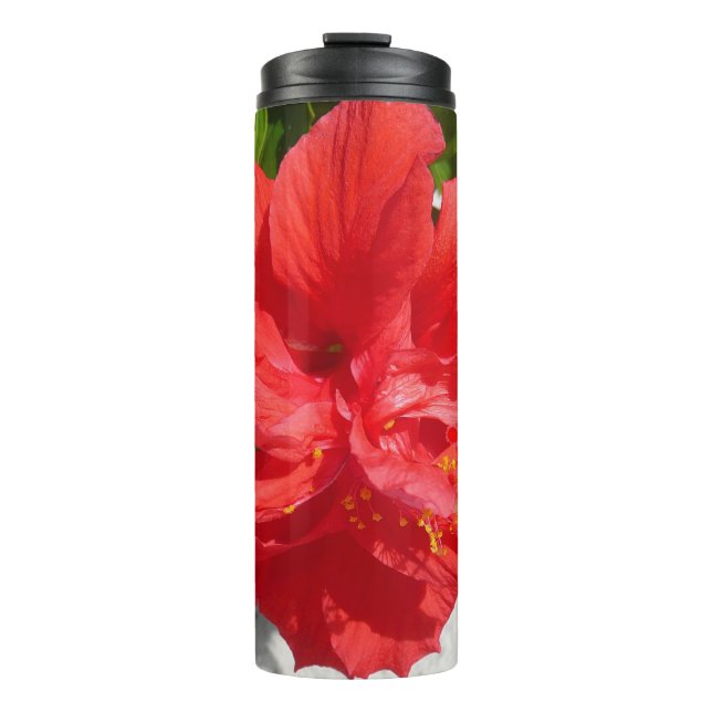 Bouteilles Isothermes Fleur d'Hibiscus Double Rouge (Devant)