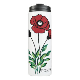 Bouteilles Isothermes Fleur du mois de naissance Août Popot