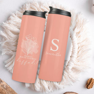 Bouteilles Isothermes Fleur du mois de naissance Cadeau d'anniversaire d