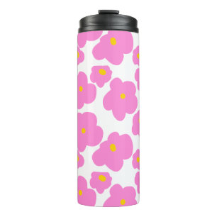 Bouteilles Isothermes Fleur marguerite rose jaune moderne motif élégant