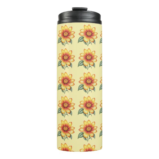 Bouteilles Isothermes Fleur orange (Devant)