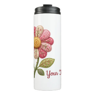Bouteilles Isothermes Fleur patchwork dans le style country