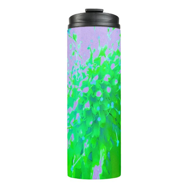 Bouteilles Isothermes Fleur rétro Abstraite en Lavande et Lime Green (Devant)