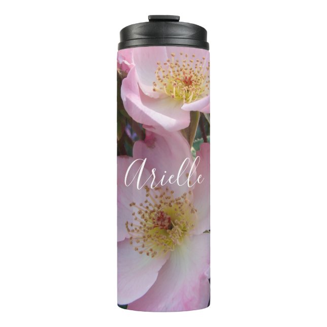 Bouteilles Isothermes Fleur Rose rose florale Photo Tumbler thermique (Devant)