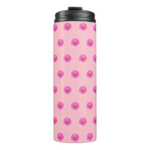Bouteilles Isothermes Fleur rose Zinnia Motif sans couture sur