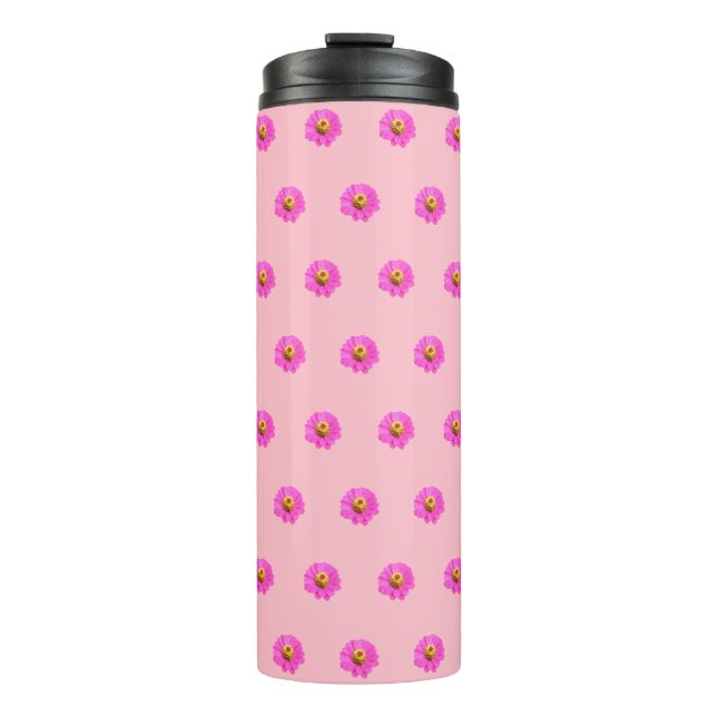Bouteilles Isothermes Fleur rose Zinnia Motif sans couture sur (Devant)