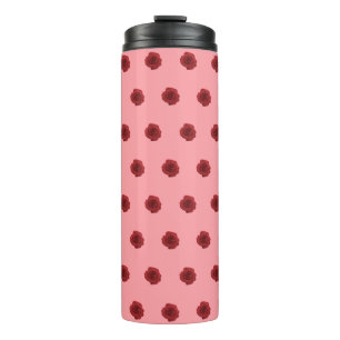 Bouteilles Isothermes Fleur rouge rose Motif sans couture sur