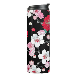 Bouteilles Isothermes Fleur Sakura colorée moderne Japon fête d'annivers