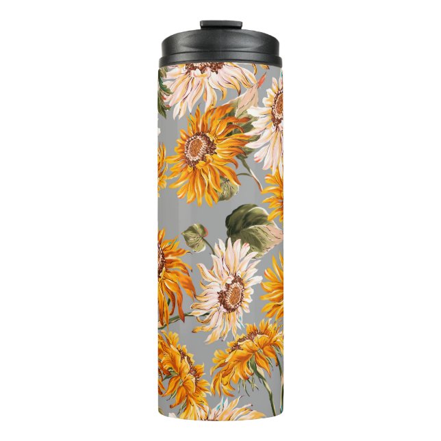 Bouteilles Isothermes Fleur tournesol ressort beau patchwork sans soudur (Devant)