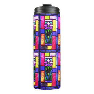 Bouteilles Isothermes Fleur violet en verre tendu