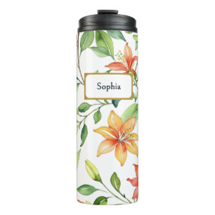Bouteilles Isothermes Fleurs à l'aquarelle Élégantes Jolies Personnalisé