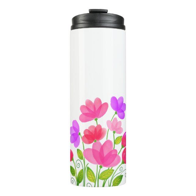 Bouteilles Isothermes Fleurs aquarelles Design-42704 (Devant)