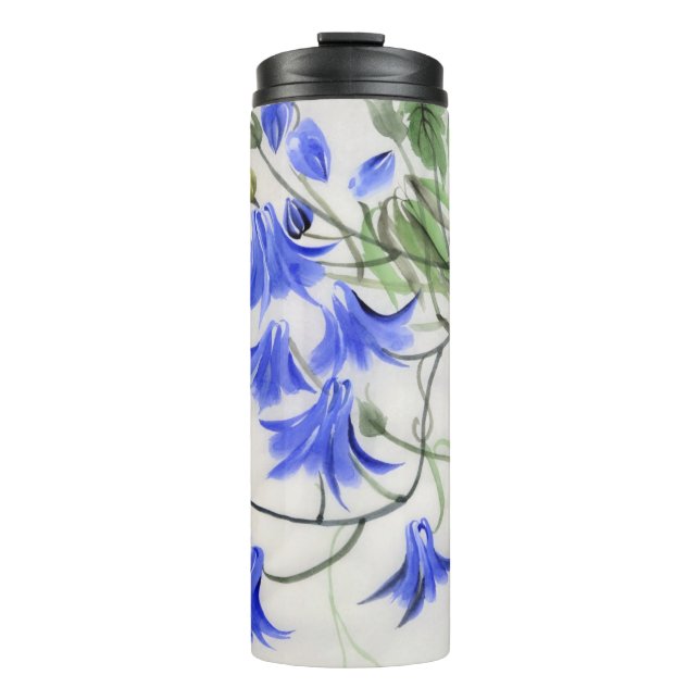 Bouteilles Isothermes Fleurs bleues (Devant)