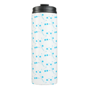 Bouteilles Isothermes Fleurs Bleues Ciel Lumineux, Petite Impression Flo