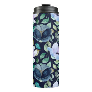 Bouteilles Isothermes Fleurs bleues romantiques Boho Botanique