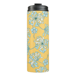 Bouteilles Isothermes Fleurs Chrysanthèmes vintages, Motif Oriental.