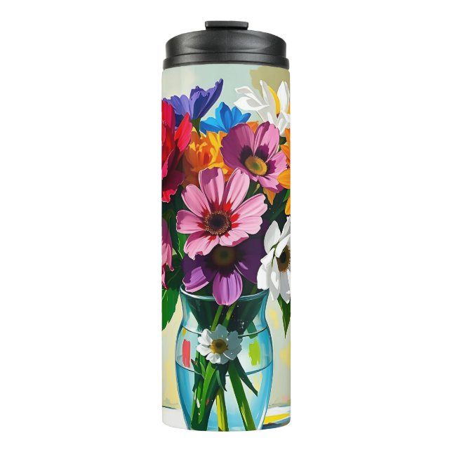 Bouteilles Isothermes Fleurs Colorées dans un Vase  (Devant)