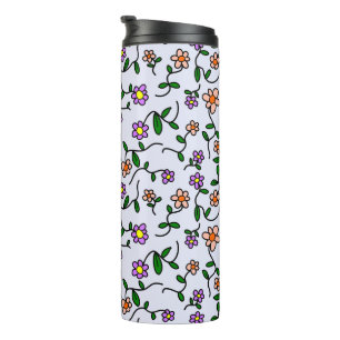 Bouteilles Isothermes Fleurs colorées, Motif Floral, Verdure, Boho