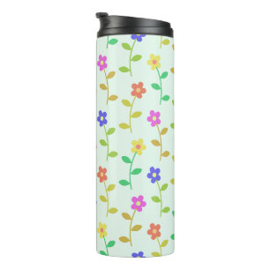 Bouteilles Isothermes Fleurs colorées, Motif Floral, Verdure, Boho