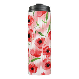 Bouteilles Isothermes Fleurs d'aquarelle : ikat de pavot.