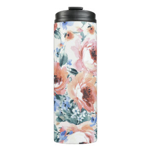 Bouteilles Isothermes Fleurs d'aquarelle, illustration motif transparent