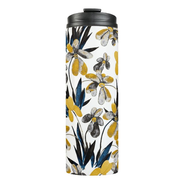 Bouteilles Isothermes Fleurs d'aquarelle : motif d'été vibrant. (Devant)