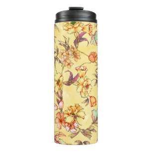 Bouteilles Isothermes Fleurs d'aquarelle motif transparent