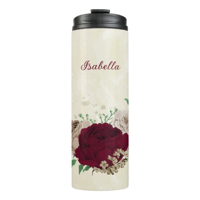 Bouteilles Isothermes fleurs de champagne de Bourgogne mariage  (Devant)
