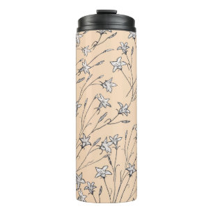 Bouteilles Isothermes fleurs de cloches motifs transparentes pastel