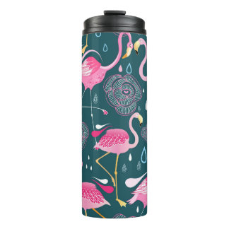 Bouteilles Isothermes Fleurs de Flamants roses : Graphisme foncé sans co