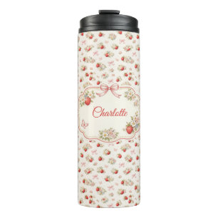 Bouteilles Isothermes Fleurs de fraise vintage sans couture cottagecore