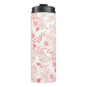Bouteilles Isothermes Fleurs de gribouillis dans le corail vivant