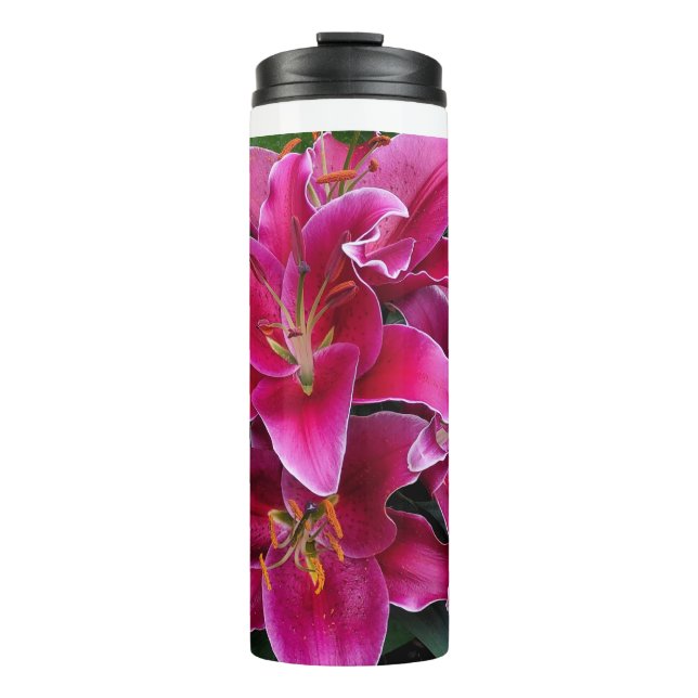Bouteilles Isothermes Fleurs de lys stargazers roses (Devant)