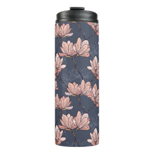 Bouteilles Isothermes Fleurs de magnolia japonaise, sans soudure, style