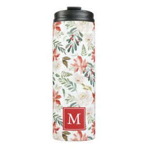 Bouteilles Isothermes Fleurs d'hiver Monogramme de vacances