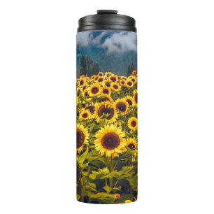 Bouteilles Isothermes Fleurs du paysage du terrain de tournesol Jaune