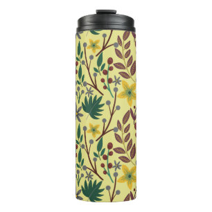 Bouteilles Isothermes Fleurs florales sans coutures motifs, feuilles, br