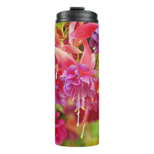 Bouteilles Isothermes Fleurs fuschia roses et violettes
