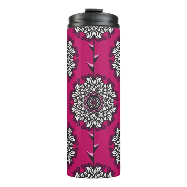 Bouteilles Isothermes Fleurs Graphiques Florales rose sans joint (Devant)