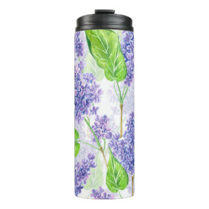 Bouteilles Isothermes Fleurs lilas aquarelles