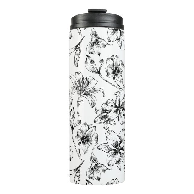 Bouteilles Isothermes Fleurs Lys Noires (Devant)