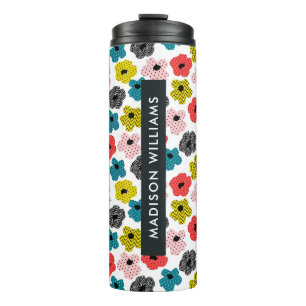 Bouteilles Isothermes Fleurs Monogrammes de script Tumbler thermiques
