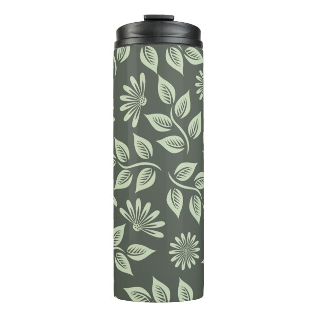 Bouteilles Isothermes Fleurs motif vert printemps (Devant)