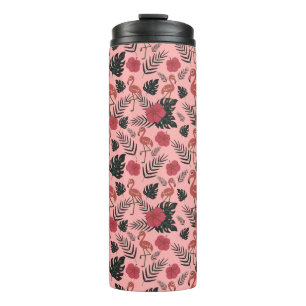 Bouteilles Isothermes Fleurs motifs et feuilles flamands roses