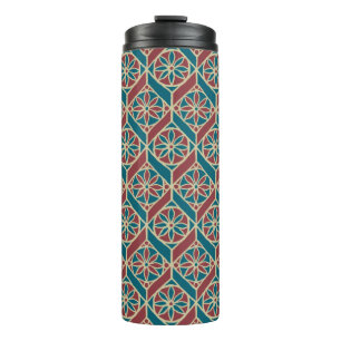 Bouteilles Isothermes Fleurs Motifs ethniques de marron beige turquoise,