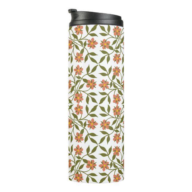 Bouteilles Isothermes Fleurs oranges, motif floral, verdure, Boho (Tourné sur la droite)
