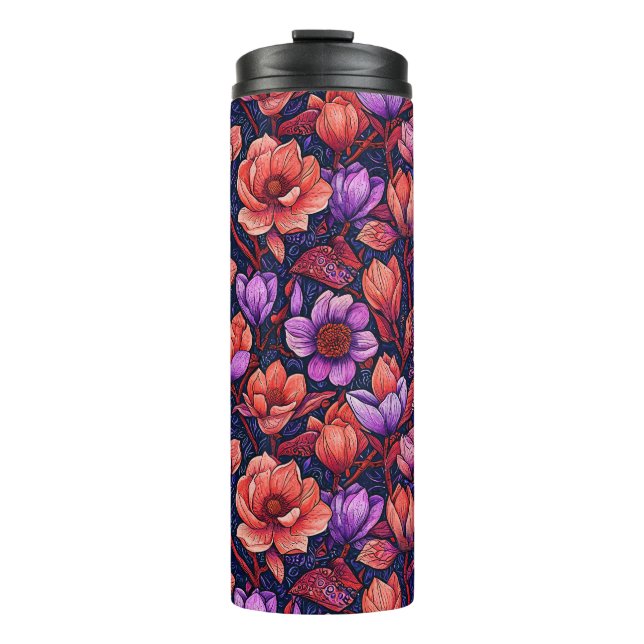 Bouteilles Isothermes Fleurs roses (Devant)