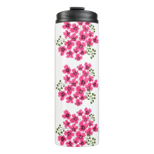 Bouteilles Isothermes Fleurs roses à l'aquarelle-53431